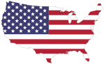 America Flag Map With Stroke